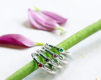 Colourful Sterling Silver Stack Rings