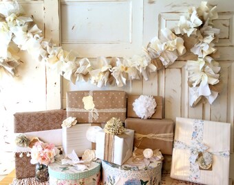 Burlap Wedding Decoration. Burlap and Lace Wedding Banner. Handmade Burlap Wedding Garland, 6-10 ft Rustic Wedding Shower decoration