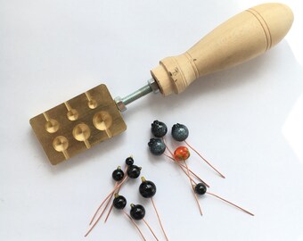 Lampwork tool: brass beadroller /marver / shaper for studs and headpins