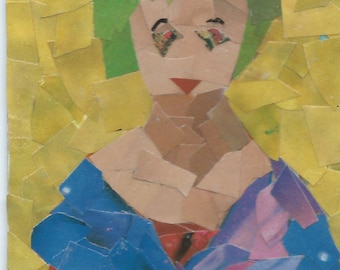 Original ACEO Collage- Sitting