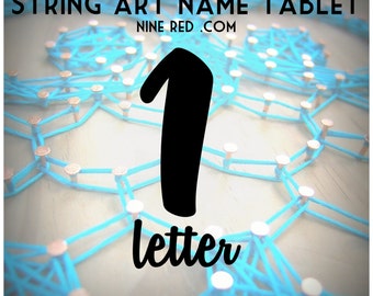 Modern String Art Wooden Tablet - 1 letter