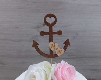 cake topper anquor with hearts - wedding cake topper marriage wedding decoration wedding accessoires