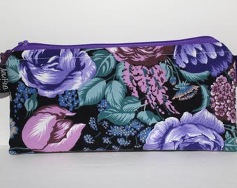 Cash Envelope System Budget Wallet with Tabbed Dividers Dave Ramsey System Coupon Organizer Wallet Coin Pouch Bright Purple Floral