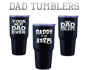 Dad tumbler Fathers day gift for dad police officer thin blue line star wars gift for him