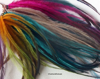 Cruelty Free Hair Craft Feathers Dyed Emu Plumes Salon Grade Feather Extensions | Most Popular Item | Hair Feathers Wholesale 50 PCS