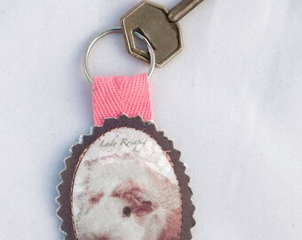 Guinea Pig Fabric Keyring