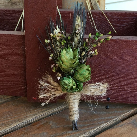 Hops & Wheat boutonnière wedding package 6 @ 75.00 package price can be applied to any regularly priced 14.00 boutonnières.