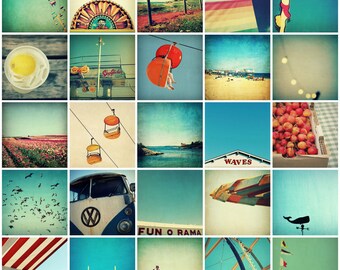 print set, art print set, summer art prints - Sunshine in a Box, twenty-five 5x5 photographs