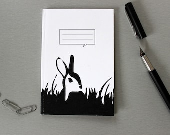 A6 Notebook in four designs: Robin, Penguin, Bunny or Owl