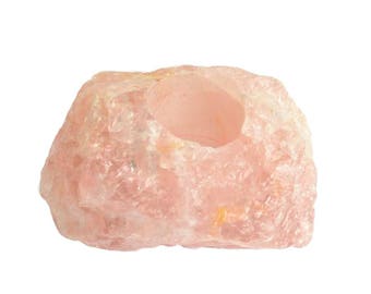 Candleholder, 2lbs Natural Rose Quartz Candle Holder, Tealight Candle Holder, Gemstone Candle Holder Accessories, Pink Quartz Candleholder