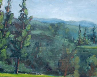JACKSON RANCHERIA FOREST - 12 x 24 - Casino Campground - Plein Air - Original Oil Painting - Trees - California Landscape - Artwork - Art