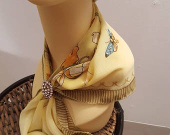 Ladies Glamour Crystal adorned scarf & scarf clip-gift boxed-Butterfly Gold
