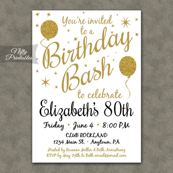 80Th Birthday Party Invitations 7