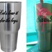 Custom Flamingo Tumbler with "Let's hear it for the boys" on opposite side