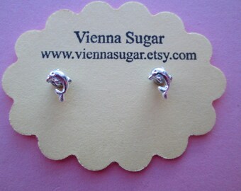 Magnetic Dolphin Earrings in Your choice of color: Gold or Silver Tiny Clip On Studs