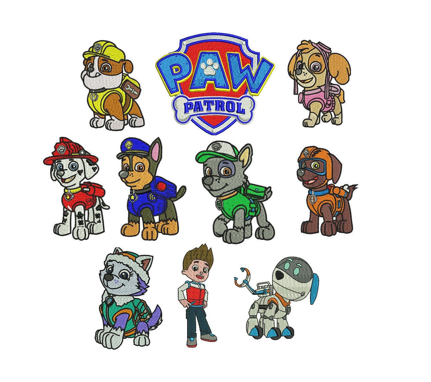 Paw Patrol Embroidery Design 10 designs instant download