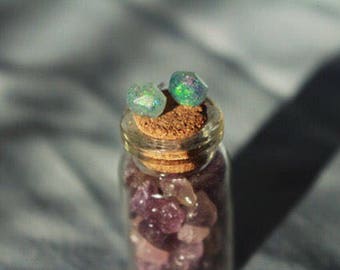 Blue/Green Iridescent Gemstone Earrings