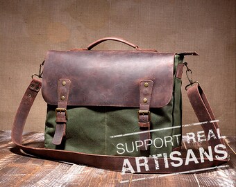 Mens Messenger Bag, Leather Messenger Bag, Canvas Messenger Bag