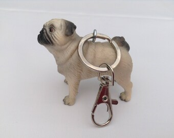 Pug keychain keyring bag charm