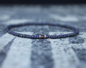 Garnet Bracelet, Mens Bracelet, Mens Beaded Bracelet, Minimalist Jewelry, Mens Gift, Gift for Him, Beaded Bracelet, Bracelet Men, Bracelet