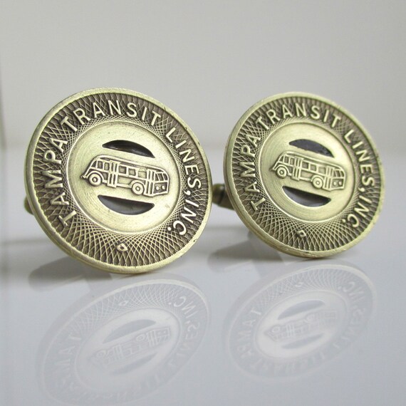 tampa transit token cuff links repurposed upcycled vintage like this item
