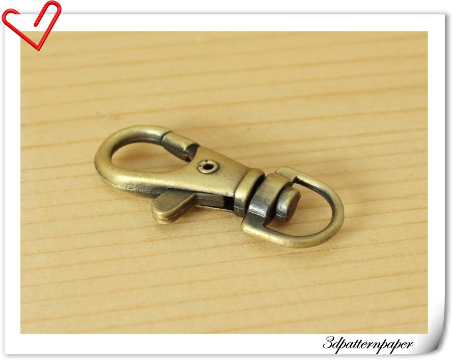 15pcs 4cm purse hooks Brushed anti bronze AB99