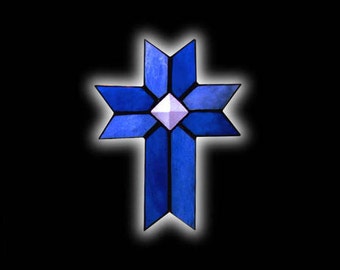 Stained Glass Christian Cross Suncatcher