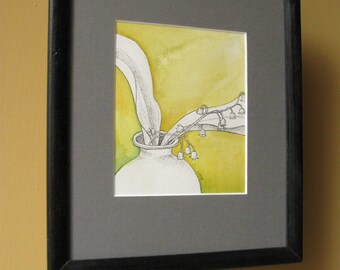 Lily of the Valley study original watercolor