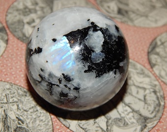 LARGE Genuine RAINBOW MOONSTONE Sphere - Moonstone Orb - 45 mm Gemstone Sphere - Crystal Ball - Reiki - Meditation Stone - Chakra Stones