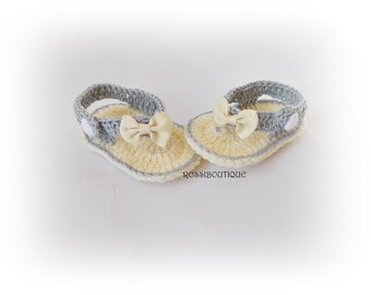 Baby Flip Flops, Baby Sandals, Gtay sandals, Crochet Baby Flip Flops, Summer Baby Shoes, Crochet Baby Sandles, Girl Sandles