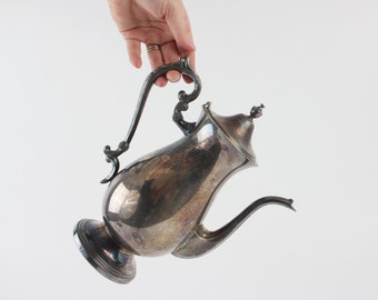Vintage Silverplate Teapot by Sheridan Silver Co. - Silver on Copper Coffee Ewer