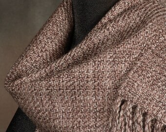Brown scarf / brown tweed scarf / handwoven scarf / winter scarf / man's scarf / woman's scarf