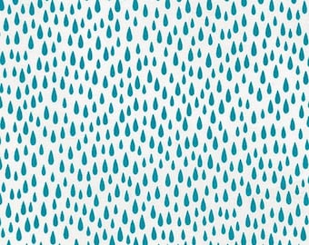 Cotton Fabric By The Yard, Pacific Raindrops, Robert Kaufman, Sewing Material, Quilting Fabric, Fat Quarter, Aqua and White Raindrop Fabric