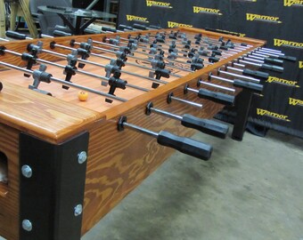Hand Crafted Solid Wood and Steel 8 Player Foosball Table by Warrior Table Soccer
