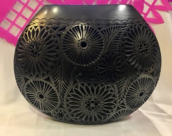 Oaxaca Black Pottery Vase