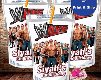 WWE Capri Sun, juice pouch, juice box, WWE party favor, WWE birthday party-digital file only