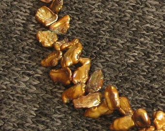 Bronze Keishi pearls