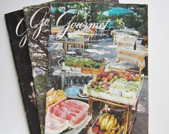Vintage Gourmet Magazines, 1973 Gourmet Magazines, Foodie Gifts, Cooking Magazines, Food Ephemera