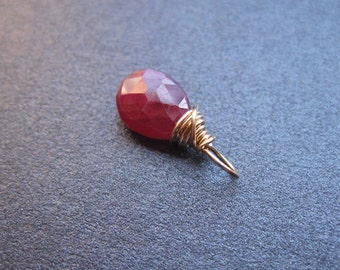 Brilliant Red RUBY natural gemstone July Birthstone Interchangeable pendant, dangle, charm Diy