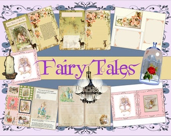 Digital, Printable, Album Fairy Tales. Ten Fairy Tales, Journal, Vintage Fairy Tales Album, 8.5 x 11, Fairy Journal, Instant download