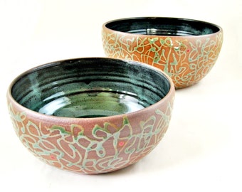 Serving bowl set, Nesting bowl set, Stoneware bowls, Housewarming gift, wedding gift - In stock