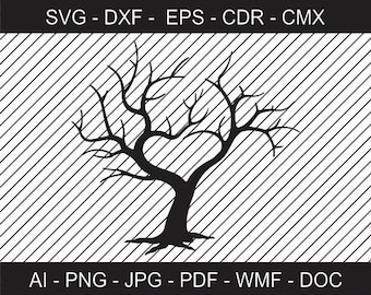 Tree for Wedding Guests - Wedding Tree Clipart - Printable file - Cricut file - Vinyl Cutting files - Laser Cutting and Engraving file