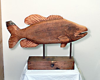 Carved Wooden Folk Art Fish