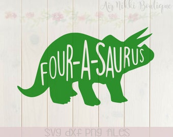 Download Three-Rex third birthday three Dinosaur T-rex SVG PNGDXF