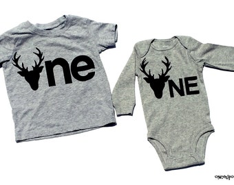 Deer//One//First Birthday//Fabric Iron On Appliques//Two Sizes Available