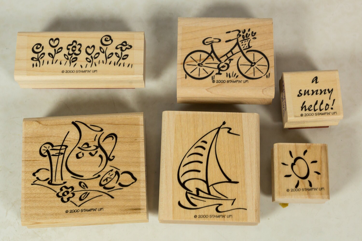 Retired Stampin' Up set Simply Summer stamps rubber