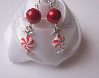 Earrings red candy