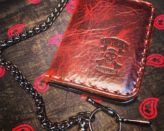 Minimalist Four Pocket Bifold Wallet with Chain