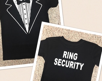 Ring Security shirt / ring bearer t-shirt / tux shirt / wedding shirts / usher shirt / tuxedo shirt / personalize tux / wedding rehearsal