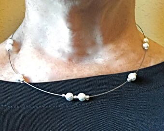 Floating Pearl Necklace- Free Shipping